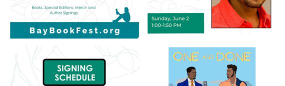 Bay Area Book Fest. Sunday, 6/2/24, 1 – 1:50 pm.